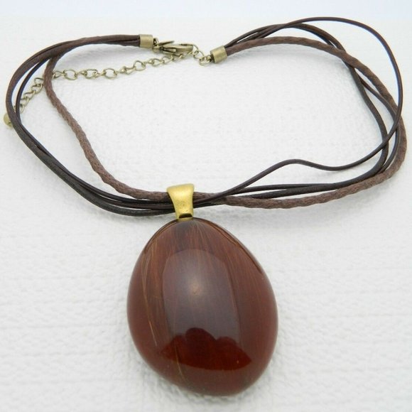 Chico's Jewelry - Chico's Brown Lucite Filled Horse Hair Necklace